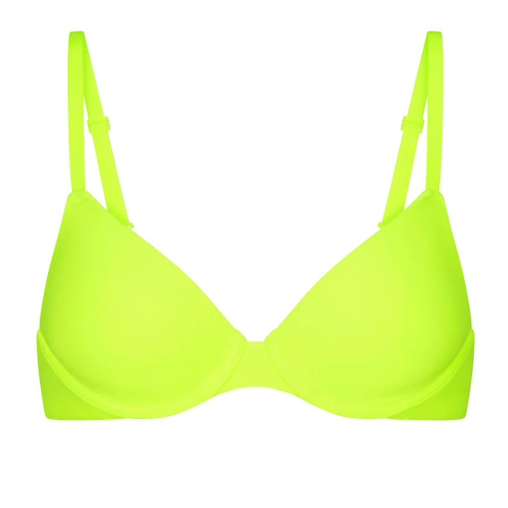 NEW Skims Fits Everybody T-Shirt Demi Bra in Green Highlighter